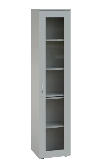 LE - 41 skříň léková prosklená, pravá, šedá